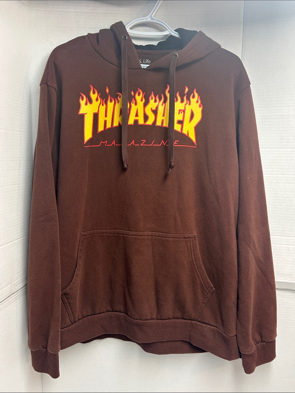 Thrasher Skateboard Magazine Men's Brown Hoodie Sweatshirt Size XL